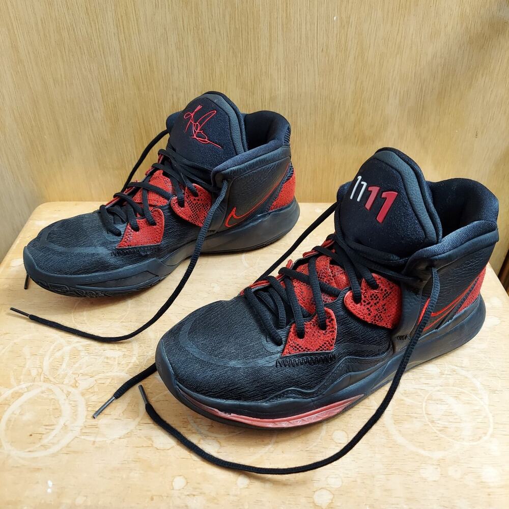 Nike Kyrie 8 Infinity Bred 705796-001 Men's US 9.5 Black Red Sneakers